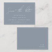 バジェットダスティブルーウェディング日付を保存招待状 ノートカード (正面/裏面)