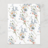 バジェットダスティブルーエレガントウェディング招待状 (裏面)