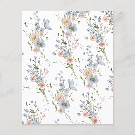 バジェットダスティブルーエレガントウェディング招待状 (裏面)