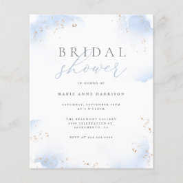 バジェットダスティブルーグラデーション金ゴールドダストブライダルシャワー