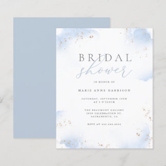 バジェットダスティブルーグラデーション金ゴールドダストブライダルシャワー