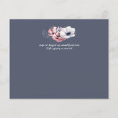 バジェットダスティブルーコーラルフローラ結婚式の招待 (裏面)