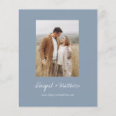 バジェットダスティブルーシンプル結婚式招待状 (裏面)