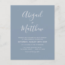 バジェットダスティブルーシンプル結婚式招待状