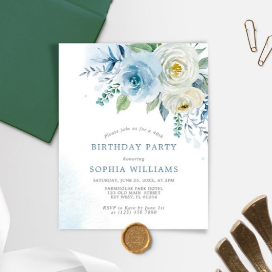 バジェットダスティブルーバラ誕生日パーティーの招待