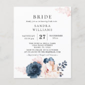 バジェットダスティブルーピンクフローラブライダルシャワー層 (正面)