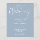バジェットダスティブルーフォト結婚式招待状 (正面)