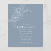 バジェットダスティブルーフローラスケッチ結婚式招待状 (正面)
