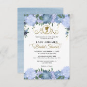 バジェットダスティブルーフローラビクトリアンブライダルシャワー ノートカード (正面/裏面)