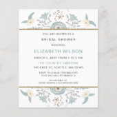 バジェットダスティブルーフローラブライダルシャワー招待 (正面)