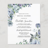 バジェットダスティブルーフローラブライダルシャワー招待 (正面)