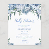 バジェットダスティブルーフローラ男の赤ちゃんシャワー招待状 チラシ (正面)