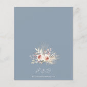 バジェットダスティブルーフローラ素朴結婚式招待状 (裏面)