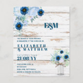 バジェットダスティブルーフローラ結婚式の招待 (正面)