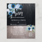 バジェットダスティブルーフローラ結婚式の招待 (正面)