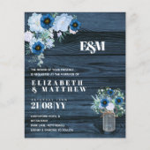 バジェットダスティブルーフローラ結婚式の招待 (正面)