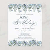 バジェットダスティブルーフローラ100th誕生日招待状 (正面)