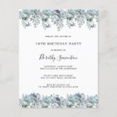 バジェットダスティブルーフローラ18th誕生日招待状 (正面)
