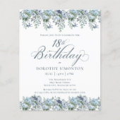 バジェットダスティブルーフローラ18th誕生日招待状 (正面)