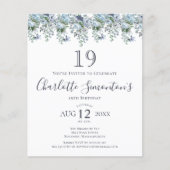 バジェットダスティブルーフローラ19th誕生日招待状 (正面)