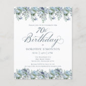バジェットダスティブルーフローラ70th誕生日招待状 (正面)