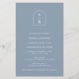 バジェットダスティブルーブライダルモダンシャワーへの招待