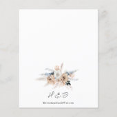 バジェットダスティブルーベージュフローラ結婚式の招待 (裏面)