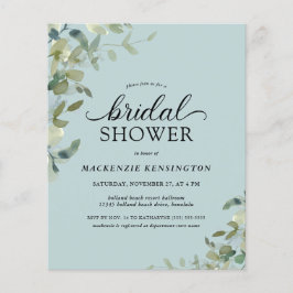 バジェットダスティブルーボタニカルブライダルシャワー