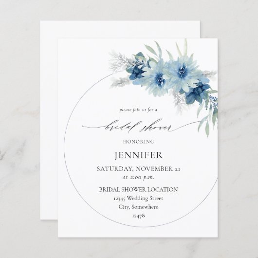 バジェットダスティブルーボホフローラリングや輪ブライダルシャワーB (正面/裏面)