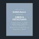 バジェットダスティブルーミニマルブライダルシャワー招待状<br><div class="desc">バジェットのミニマルなブライダルシャワーへの招待Dusty Blue</div>