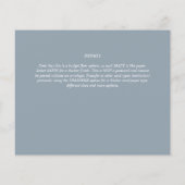 バジェットダスティブルーモノクロウェディングRSVP チラシ (裏面)