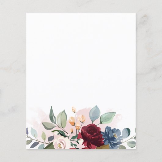 バジェットダスティブルーユーカリ結婚式招待状 (裏面)