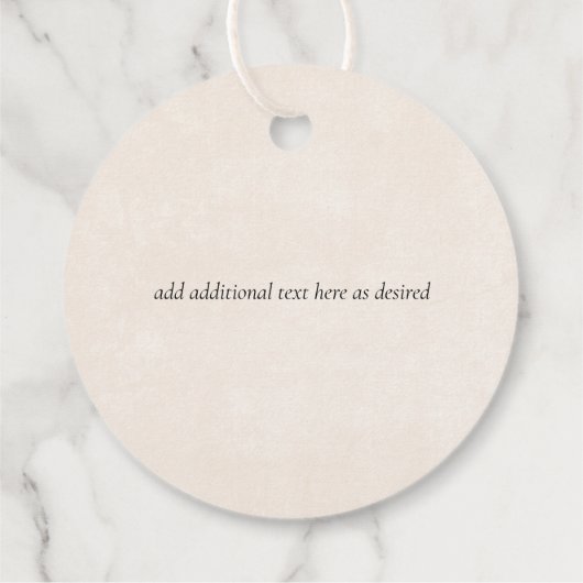 バジェットダスティブルー結婚金ゴールドのスクリプト フェイバータグ (裏面)