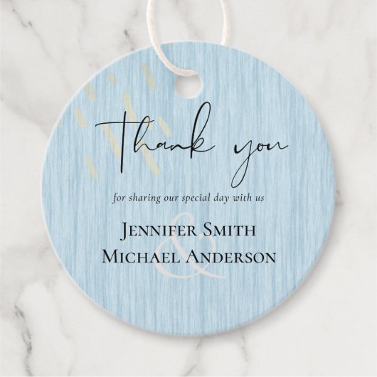 バジェットダスティブルー結婚金ゴールドのスクリプト フェイバータグ (正面)