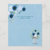 バジェットダスティブルー金ゴールドフローラ結婚式の招待 (裏面)