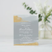 バジェットダスティブルー金ゴールドブライダルシャワー招待 (スタンド正面)
