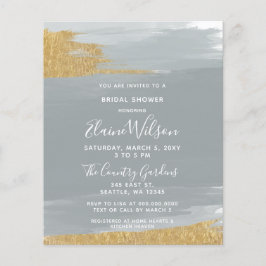 バジェットダスティブルー金ゴールドブライダルシャワー招待