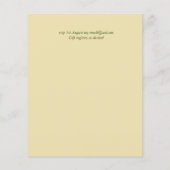 バジェットダスティブルー金ゴールド緑の結婚式の招待 (裏面)