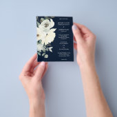 バジェットダスティブルー&ホイーフローラネイビー結婚ズフライヤー チラシ (手)