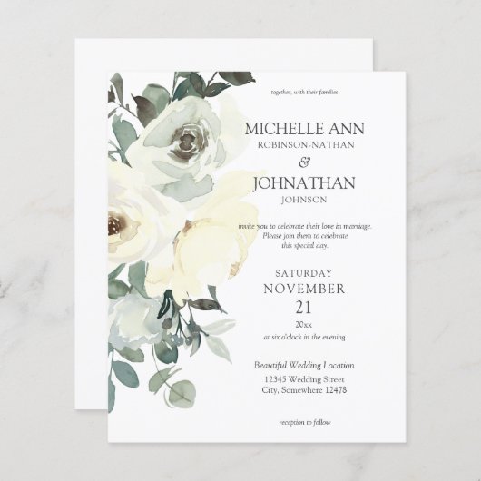 バジェットダスティブルー&ホワイトフローラ結婚ズ (正面/裏面)