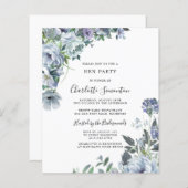 バジェットダスティーブルーフローラヘンパーティの招待状 (正面/裏面)