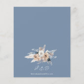 バジェットダスティーブルーフローラボホ結婚式招待状 (裏面)