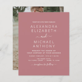 バジェットダスティ結婚バラとフォト招待状