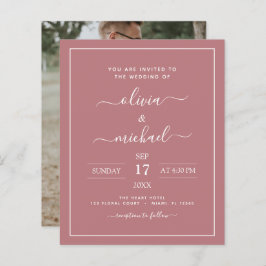 バジェットダスティ結婚バラとフォト招待状