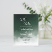 バジェットダークグリーンウォーター結婚式招待状 (スタンド正面)