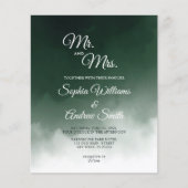 バジェットダークグリーンウォーター結婚式招待状 (正面)