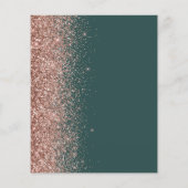 バジェットダークグリーンバラ金ゴールド結婚グリッターメニュー (裏面)