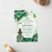 バジェットダークグリーン金ゴールドフローラプリンセスキンセアニラ ノートカード (正面/裏面インサイチュ)