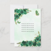 バジェットダークグリーン金ゴールドフローラプリンセスキンセアニラ ノートカード (裏面)