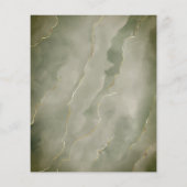 バジェットダークグリーン金ゴールド大理石結婚のメニュー チラシ (裏面)